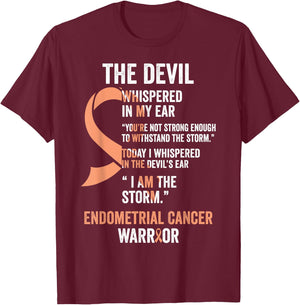 The Devil- Endometrial Cancer Awareness Ribbon T-Shirt - T-Shirt | Maroon