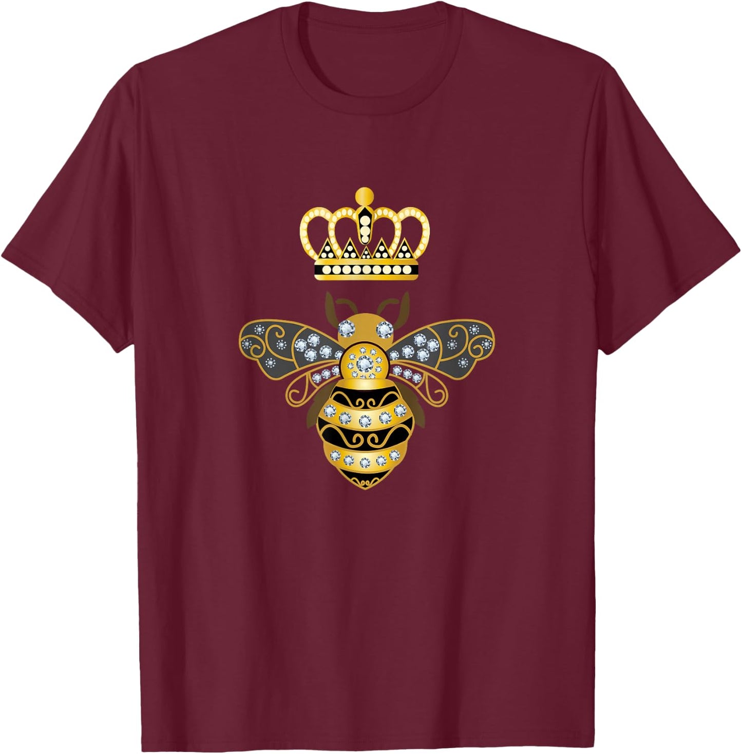Queen Bee Shirt, Honey Bee Shirt, Bug Shirt, Vintage T-Shirt - T-Shirt | Maroon