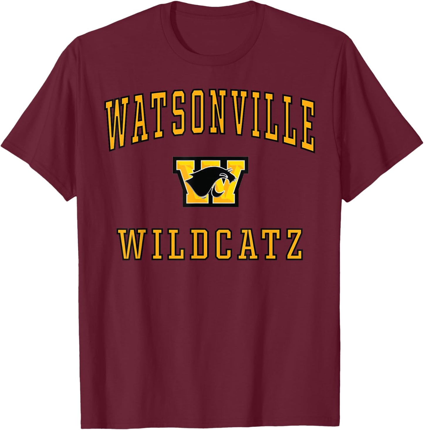 Watsonville High School Wildcatz C1 T-Shirt - T-Shirt | Maroon