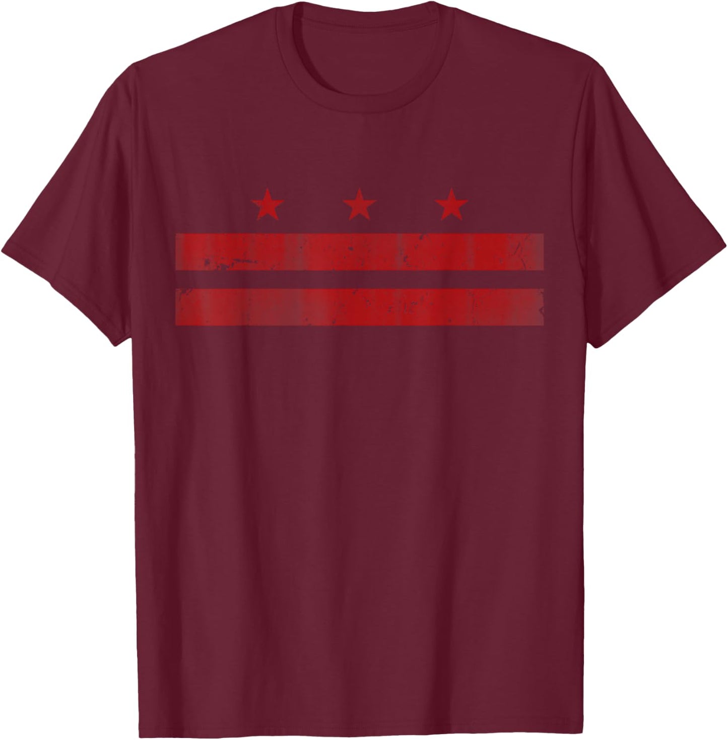 Washington D.C. Flag Vintage Distressed Fade T-Shirt - T-Shirt | Maroon
