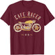 Cafe Racer - Old School - Vintage Motorcycle T-Shirt - T-Shirt | Maroon