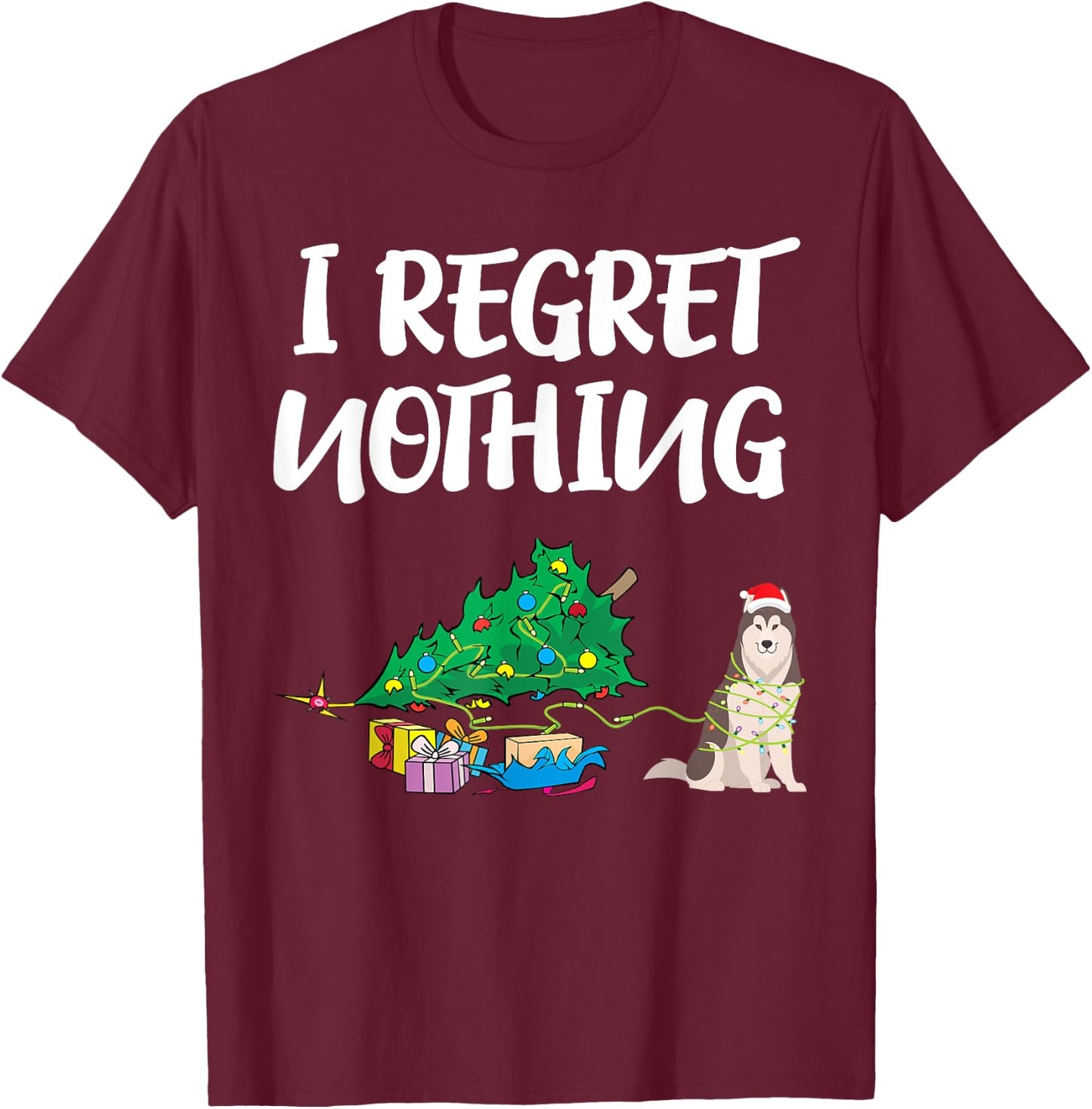 Funny Husky Dog Christmas Shirt | Puppy Pet Husky Women Kids T-Shirt - T-Shirt | Maroon