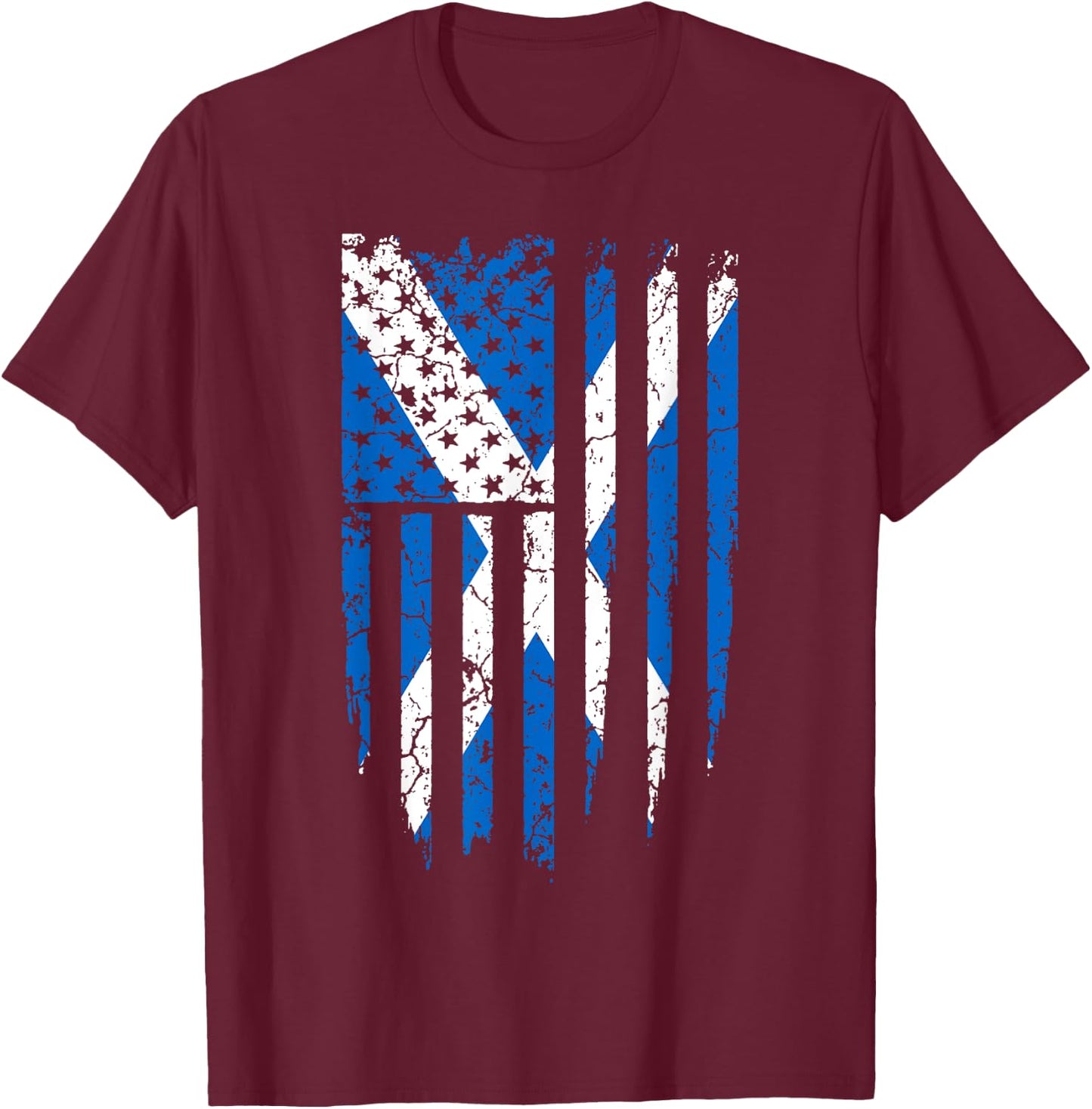 Scottish American Scotland & America Flag T-Shirt - T-Shirt | Maroon