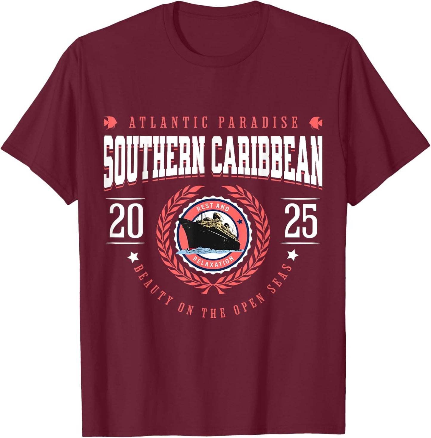 Southern Caribbean Cruise 2025 Vacation Souvenir T-Shirt - T-Shirt | Maroon