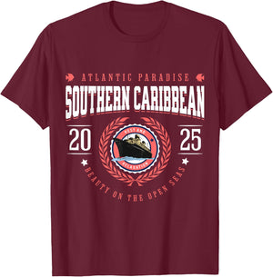 Southern Caribbean Cruise 2025 Vacation Souvenir T-Shirt - T-Shirt | Maroon