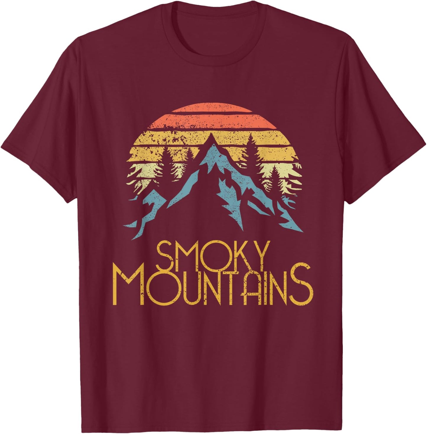 Vintage Great Smoky Mountains National Park GSMNP T-Shirt - T-Shirt | Maroon
