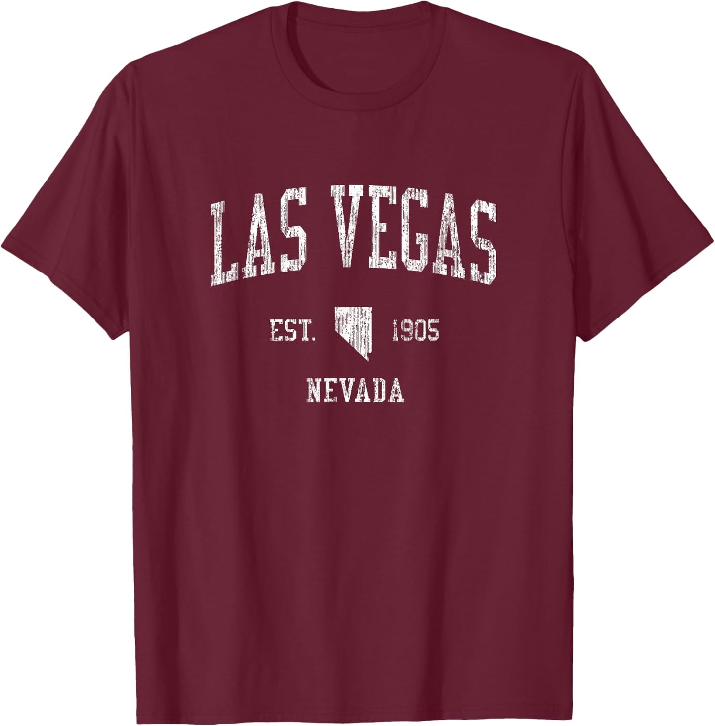 Las Vegas Nevada NV Vintage Sports Design Retro T-Shirt - T-Shirt | Maroon