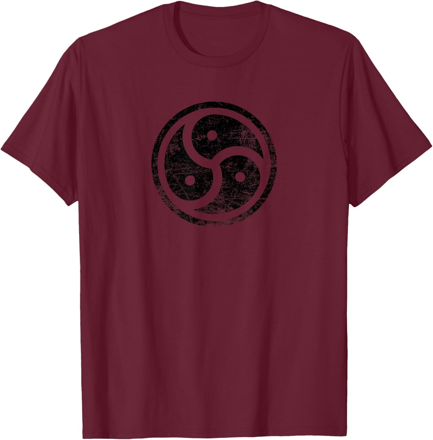 BDSM Triskelion Symbol Grunge Distressed Look S&M T-Shirt - T-Shirt | Maroon
