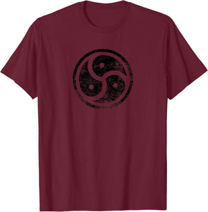 BDSM Triskelion Symbol Grunge Distressed Look S&M T-Shirt - T-Shirt | Maroon