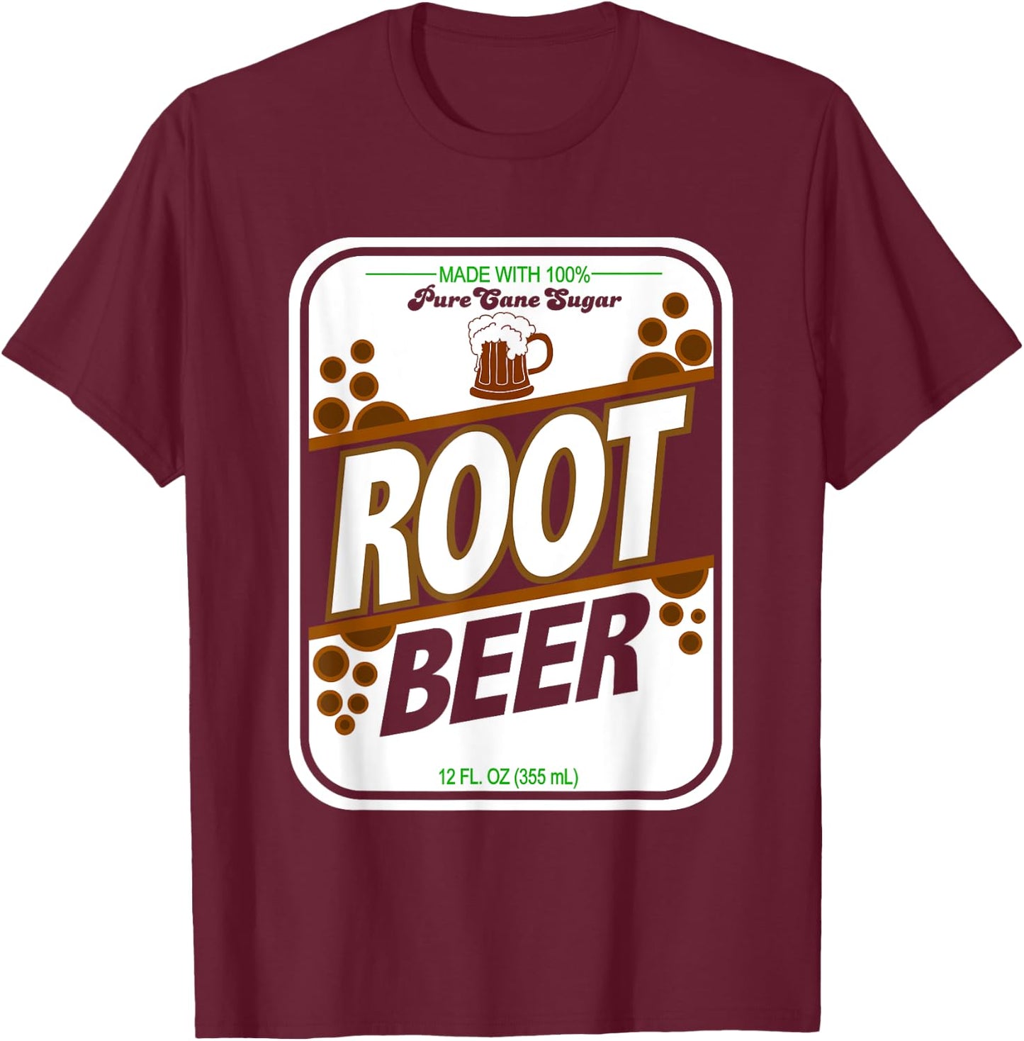 Retro Style ROOT BEER Costume T Shirt T-Shirt - T-Shirt | Maroon