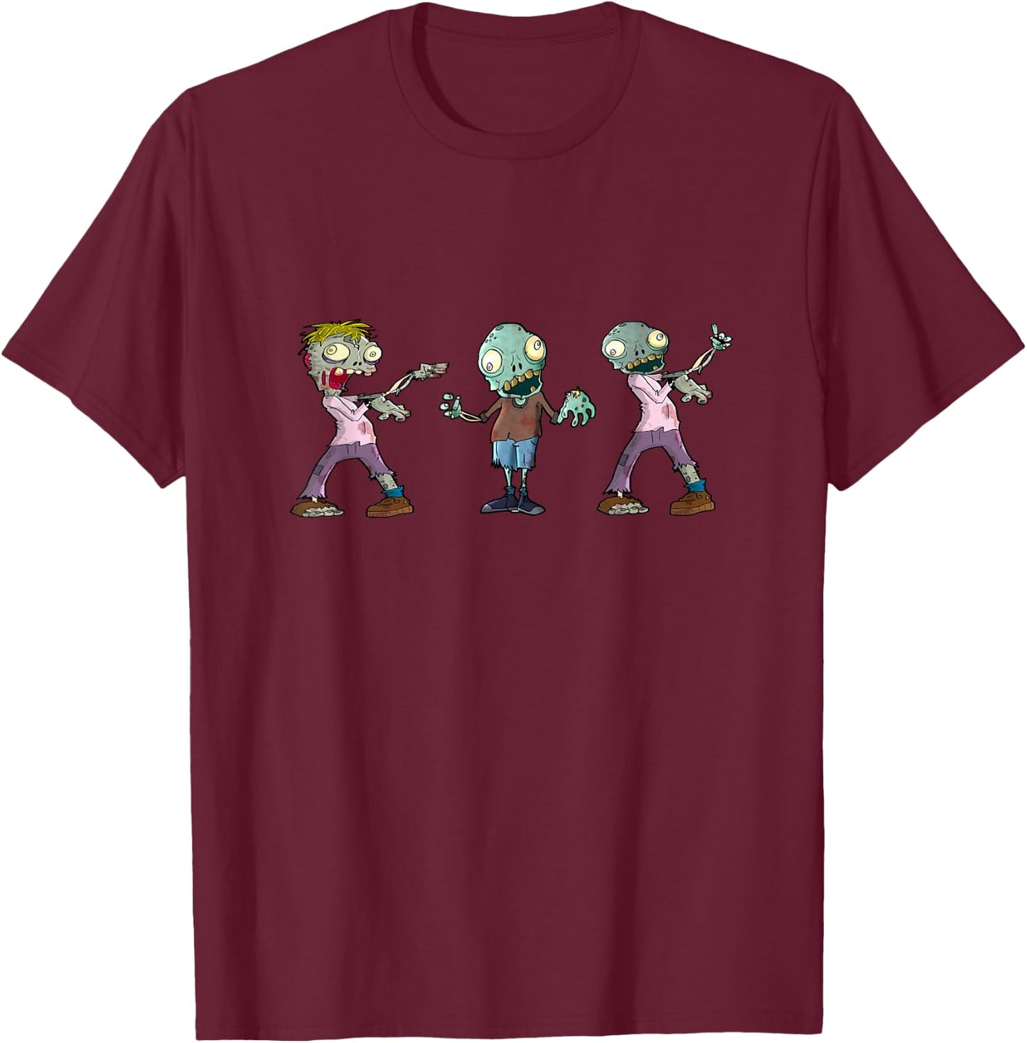 Zombie Creepy Scary for Kids Clothes Graphic Image Design T-Shirt - T-Shirt | Maroon