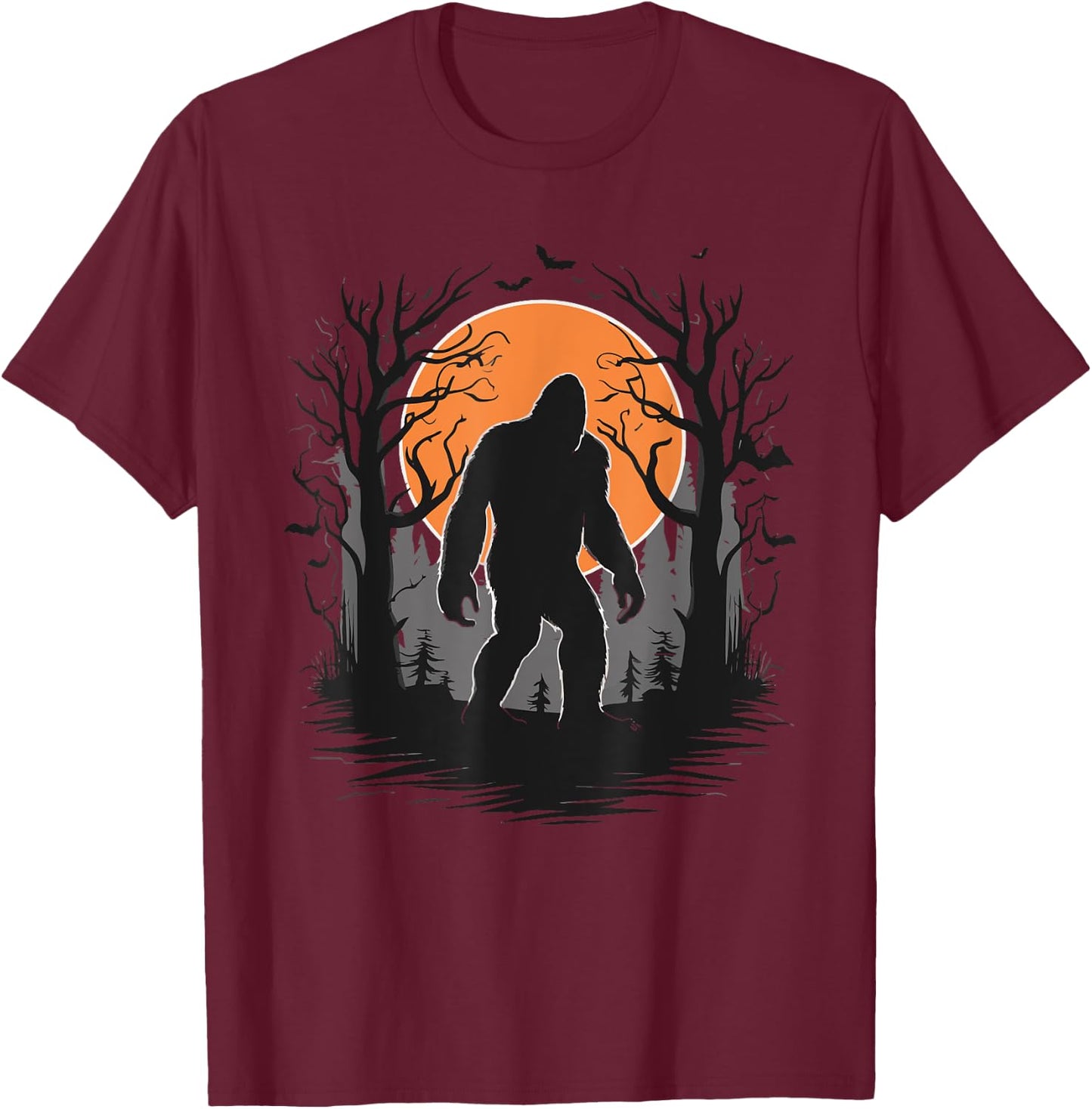 Bigfoot Halloween T-Shirt - T-Shirt | Maroon