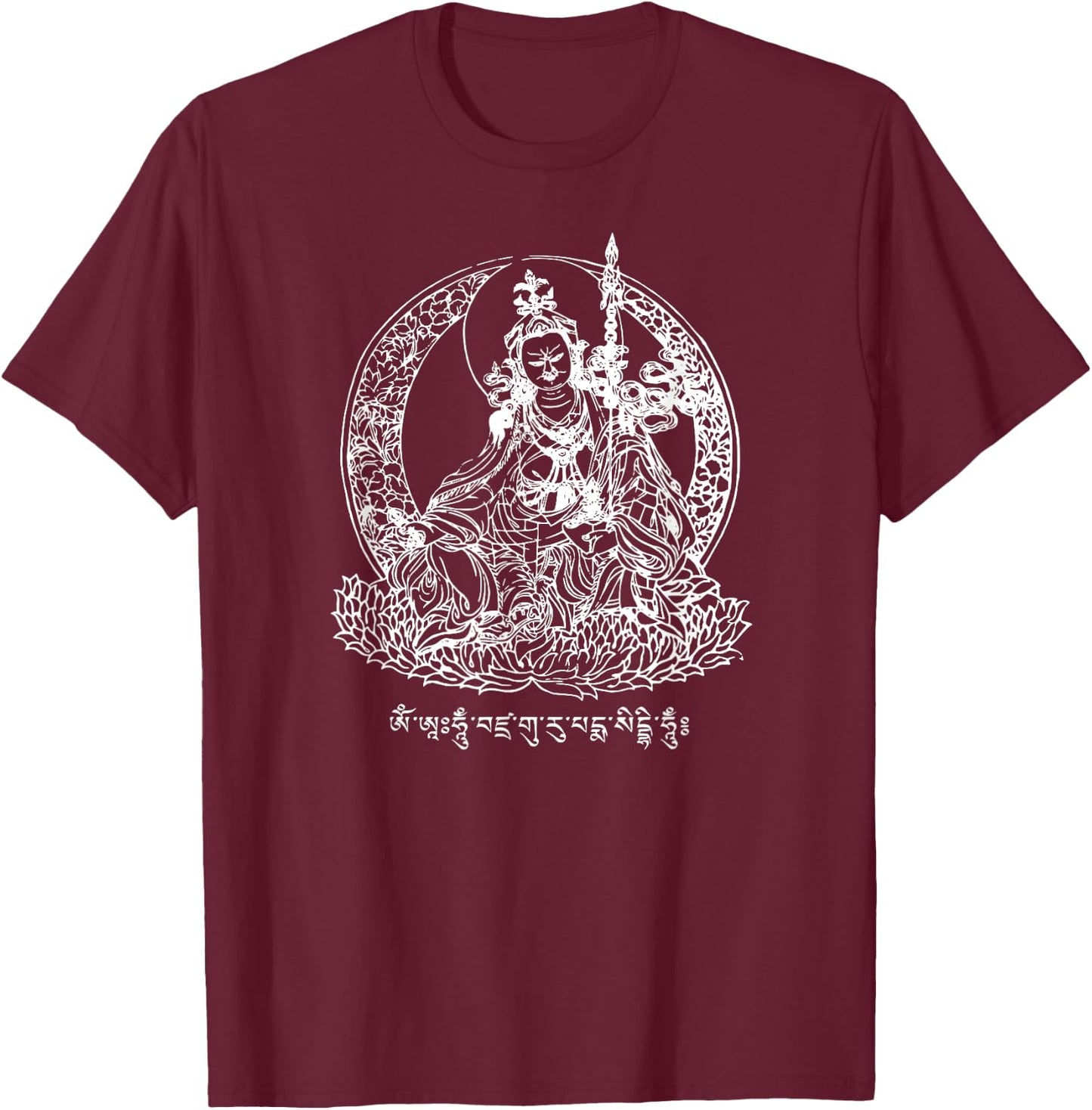 Padmasambhava Guru Rinpoche Tibetan Buddhist Buddha T-Shirt - T-Shirt | Maroon