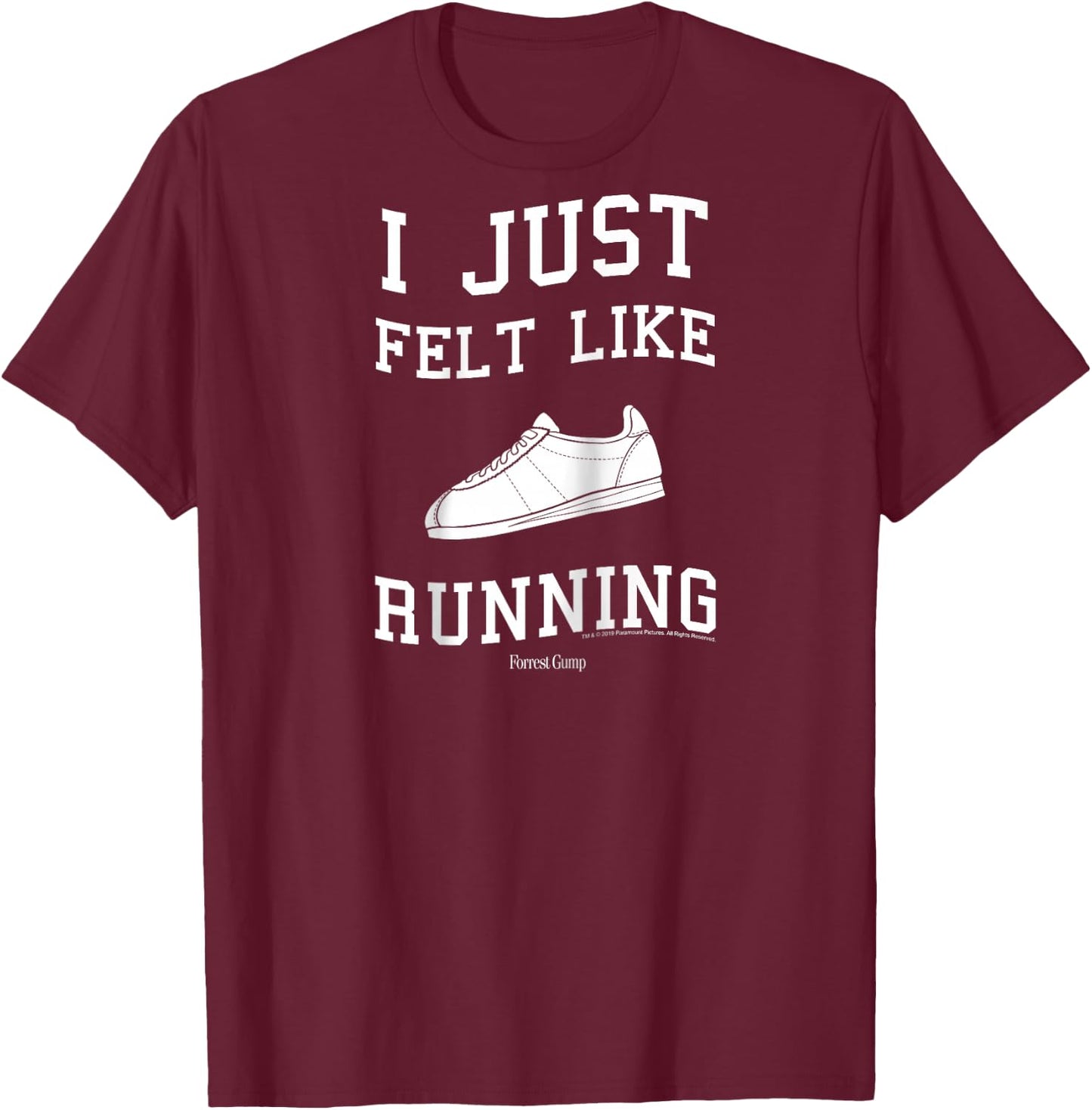 Forrest Gump I Just Felt Like Running Quote Raglan Baseball T-Shirt - T-Shirt | Maroon