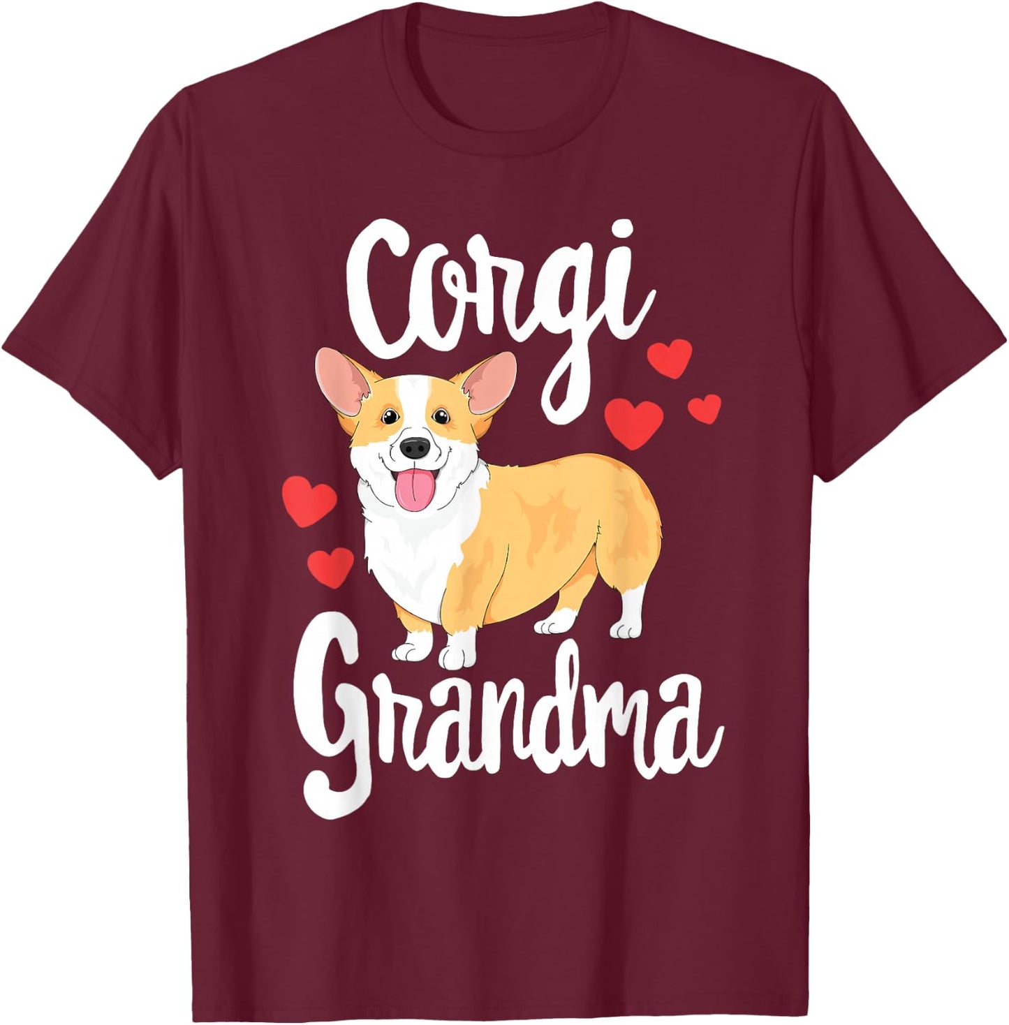 Corgi Women Girls Puppy Lover Dog Grandma Gift T-Shirt - T-Shirt | Maroon