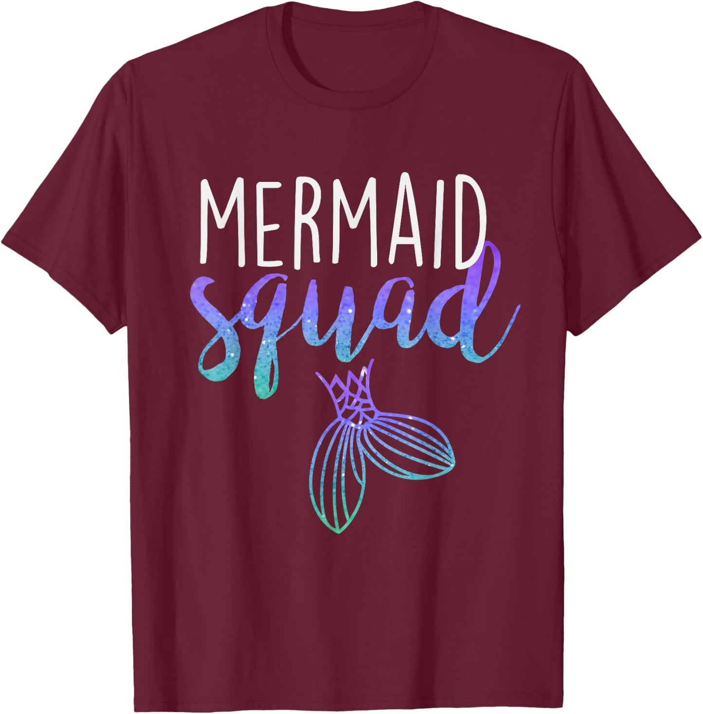 Mermaid Squad Mermaid Birthday Party Shirt T-Shirt - T-Shirt | Maroon
