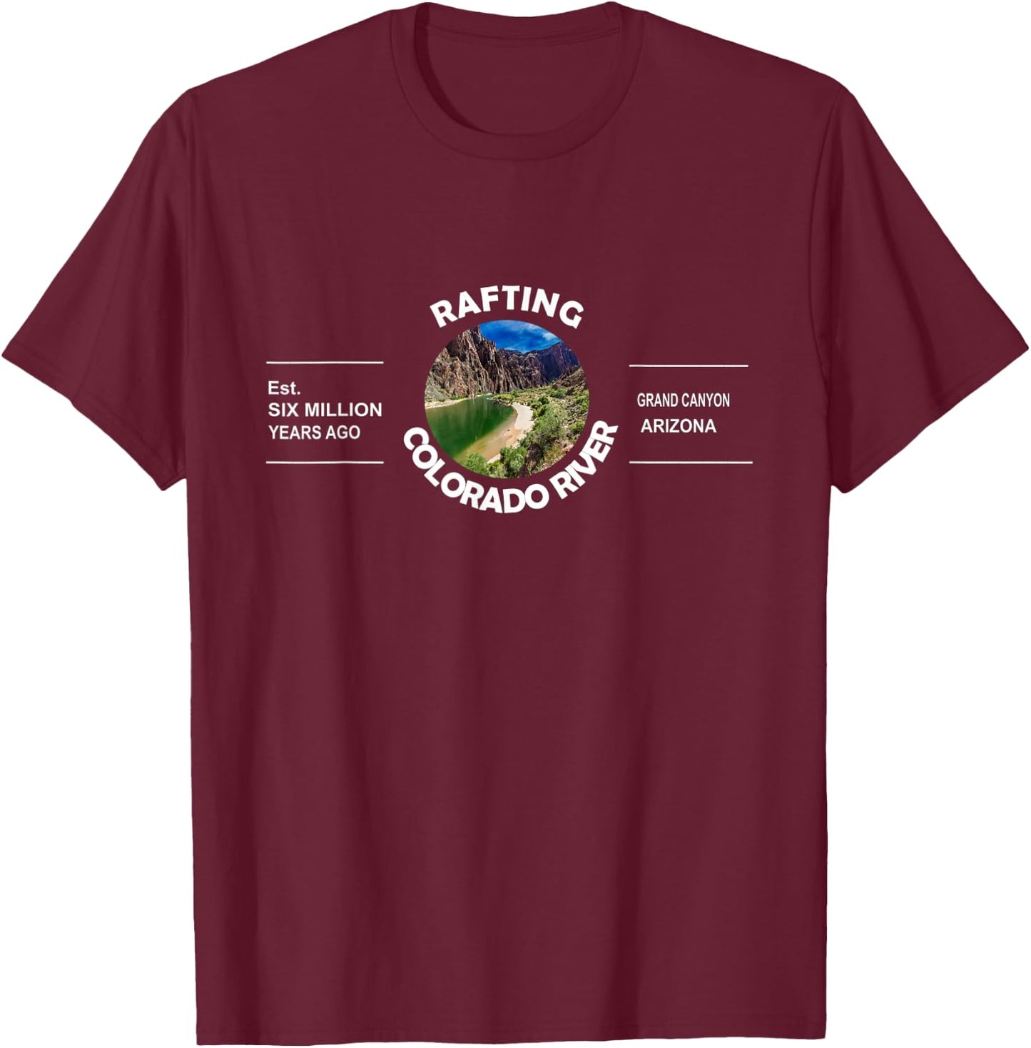 Rafting Colorado River Grand Canyon Arizona T-Shirt - T-Shirt | Maroon