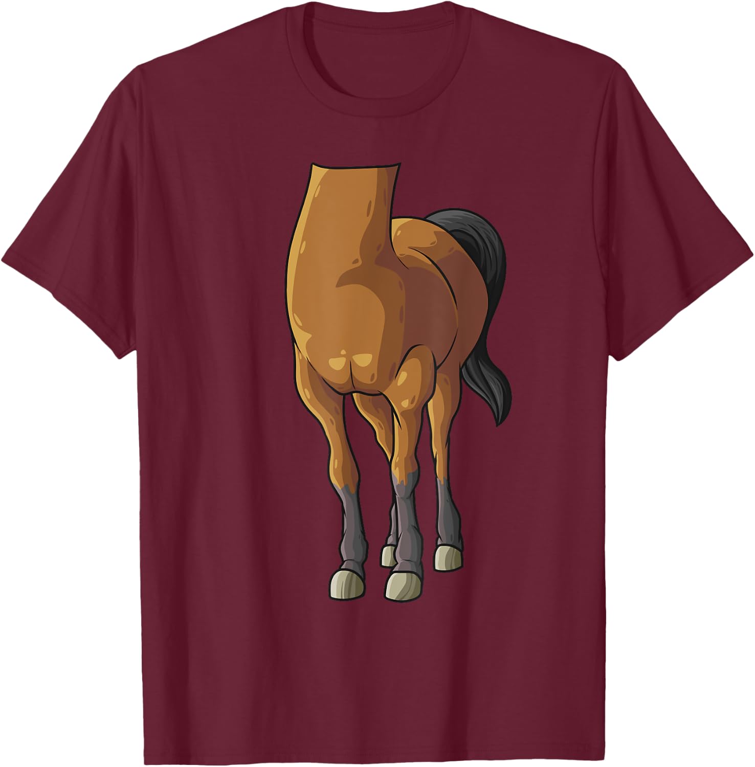 Cool Headless Horse Halloween Costume | Funny Lazy DIY Gift T-Shirt - T-Shirt | Maroon