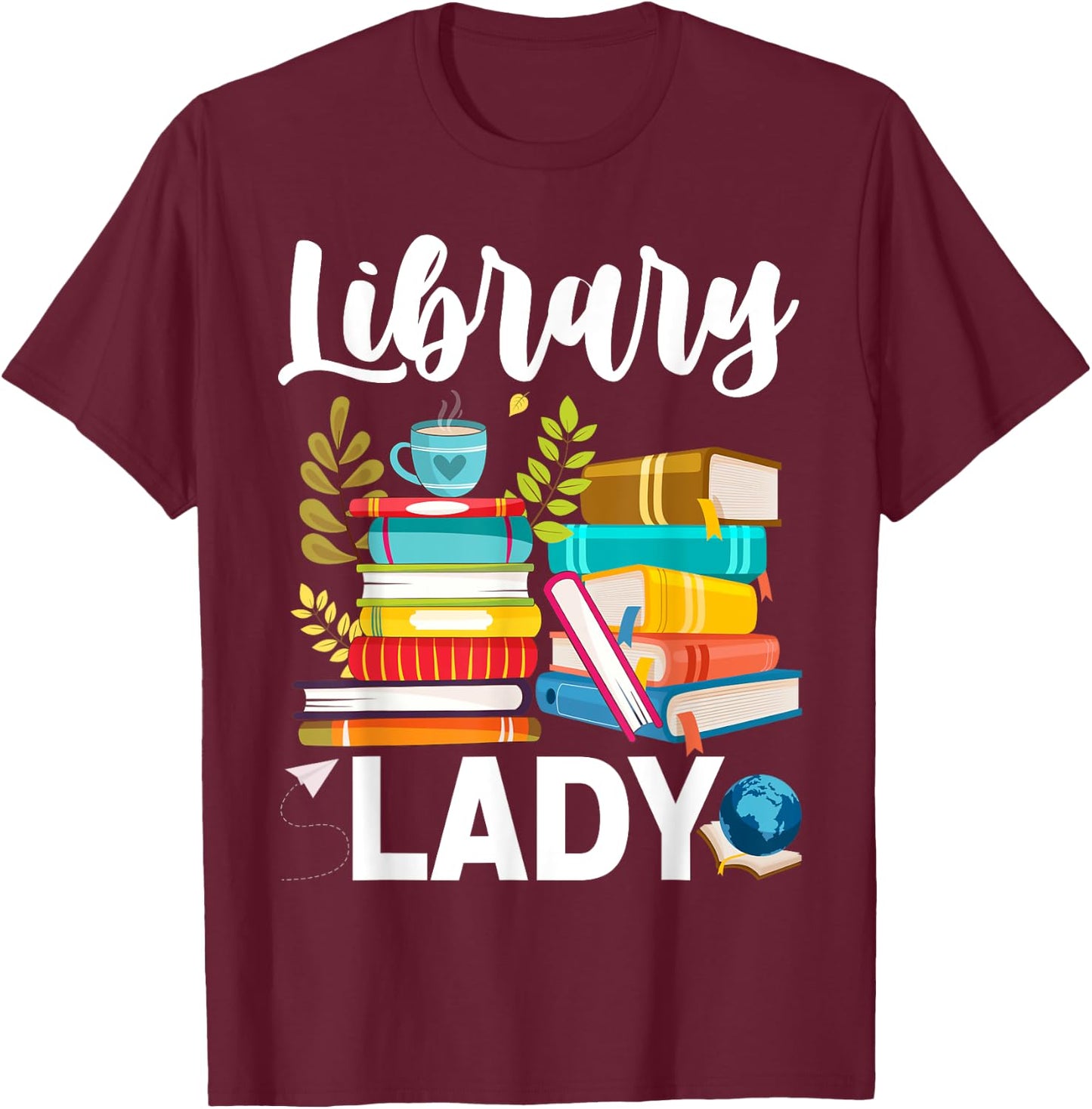 Funny Library Lady Librarian Library Assistant T-Shirt - T-Shirt | Maroon