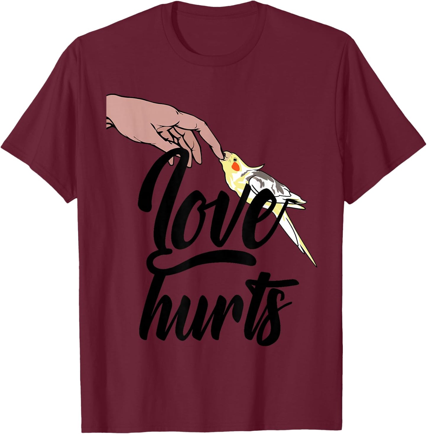 Funny Cockatiel Shirt - Gift Cockatiel Bird Mom or Dad T-Shirt - T-Shirt | Maroon