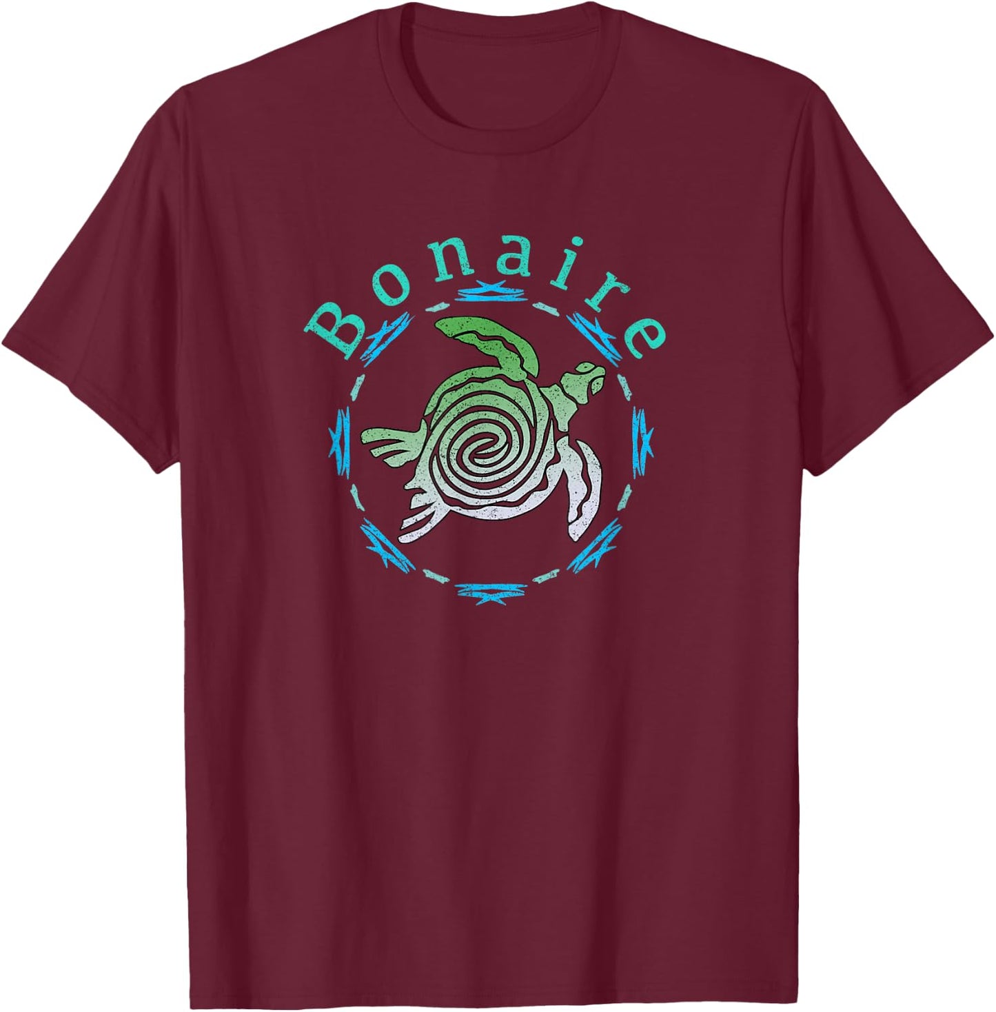 Bonaire Vintage Tribal Turtle T-Shirt - T-Shirt | Maroon