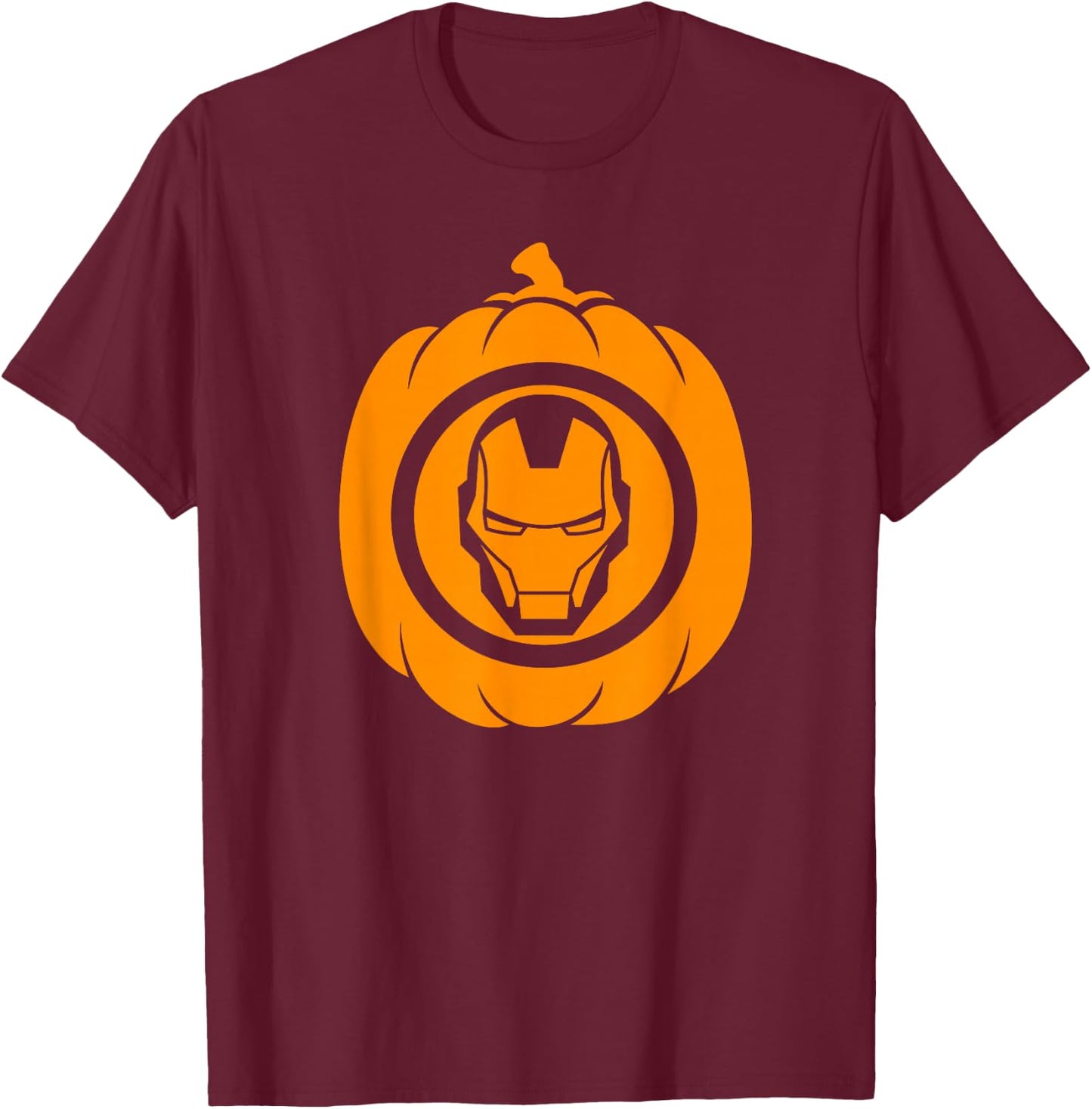 Marvel Iron Man Pumpkin Halloween T-Shirt - T-Shirt | Maroon