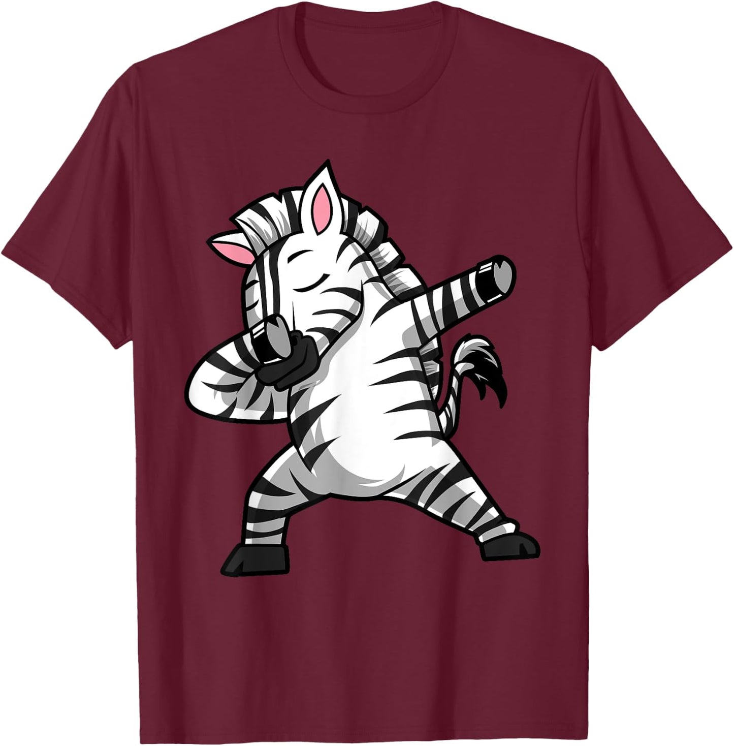 Dabbing Zebra Dab Funny Gift women kids cute T-Shirt - T-Shirt | Maroon