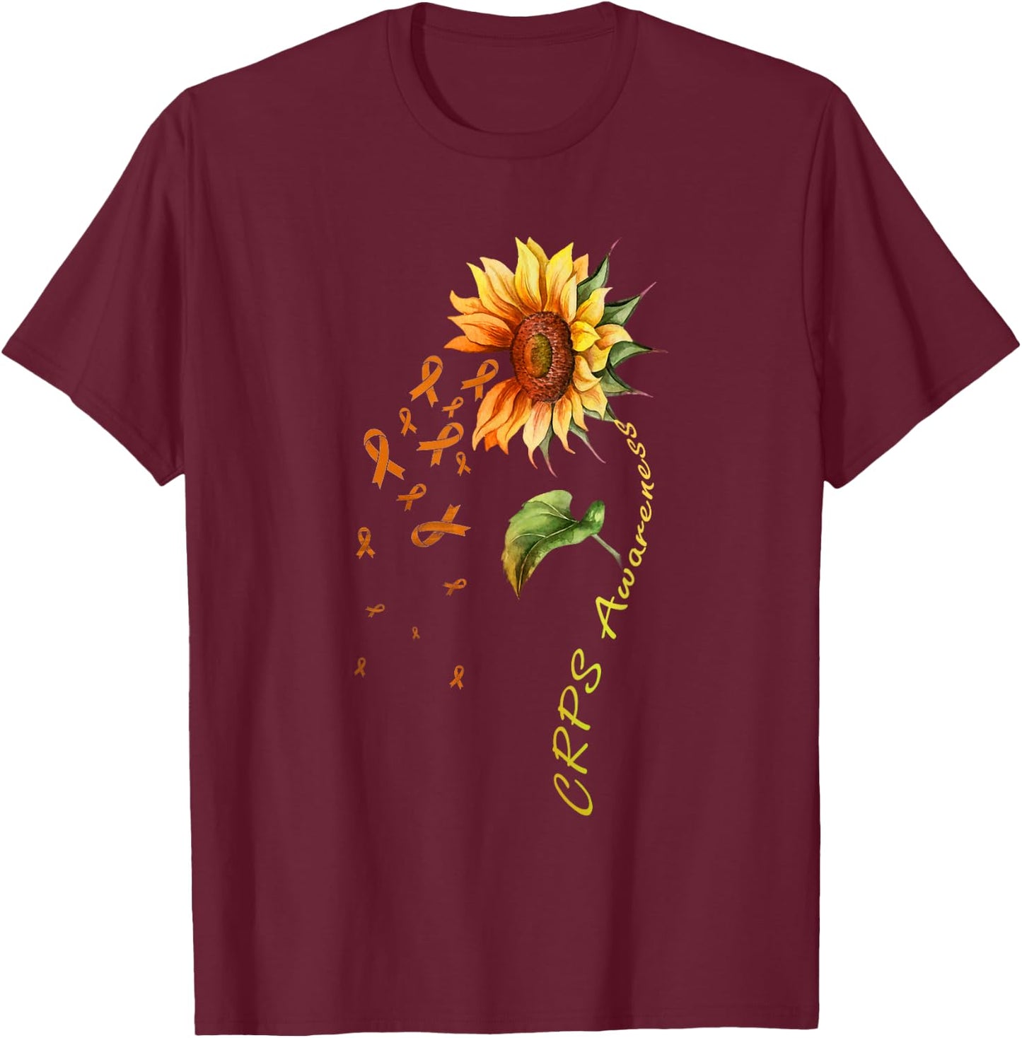 CRPS Awareness Sunflower Shirt T-Shirt - T-Shirt | Maroon