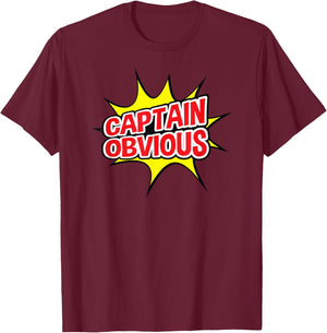 Captain Obvious Superhero Pow Punch Art Comic T-Shirt - T-Shirt | Maroon
