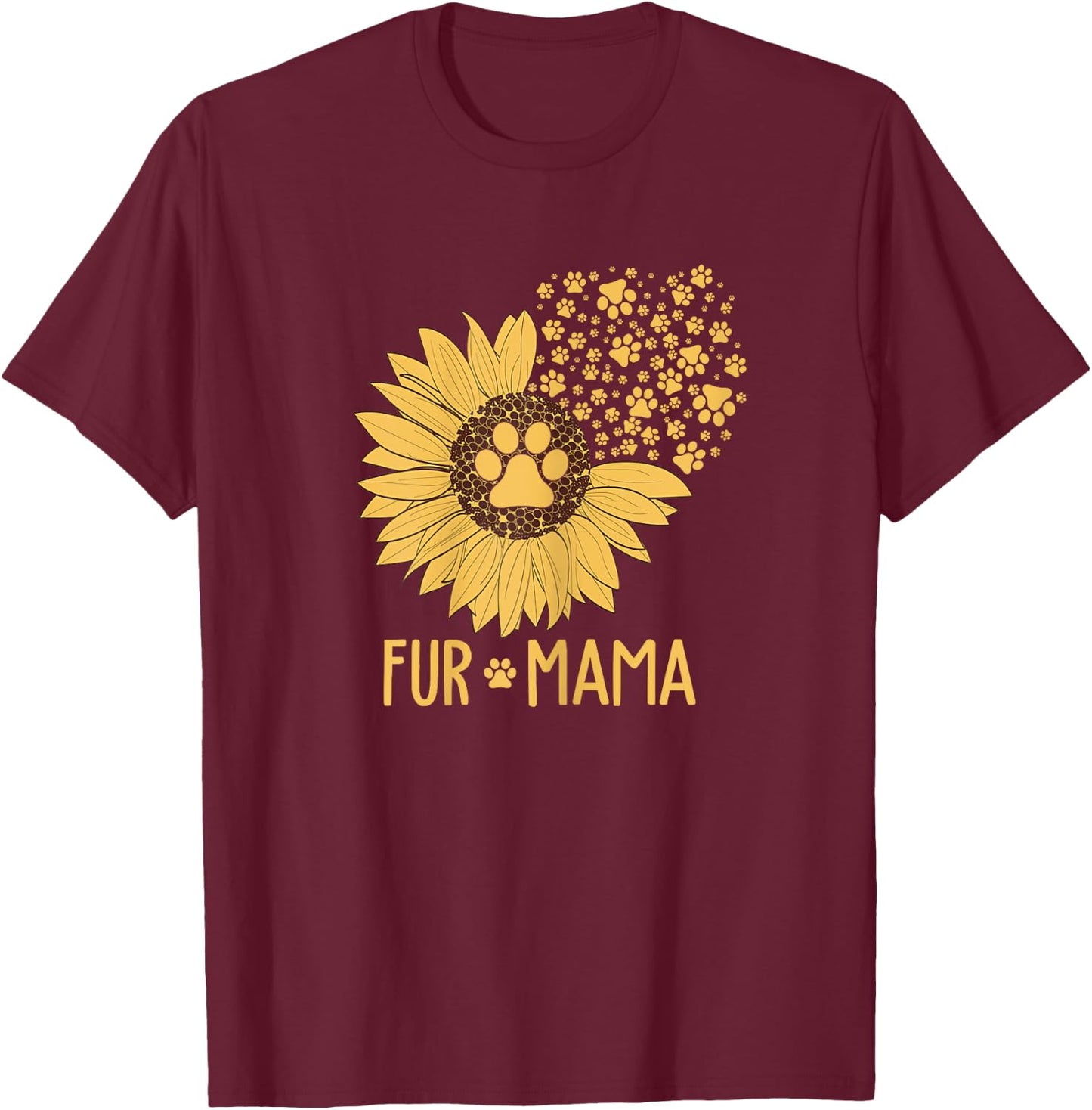 Dog Mom Shirt - Dog Fur Mama T-Shirt - T-Shirt | Maroon