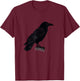 Vintage Crow Black Illustration Raven T-Shirt - T-Shirt | Maroon