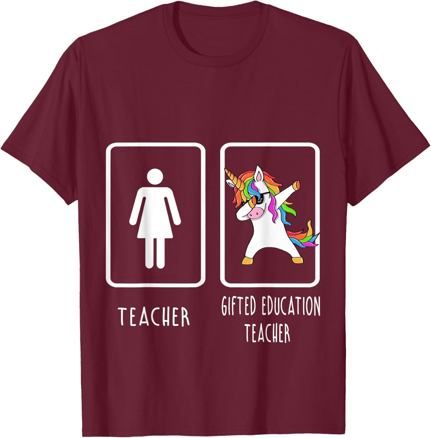 GIFTED EDUCATION TEACHER Unicorn Shirt Men Women Kids T-Shirt - T-Shirt | Maroon