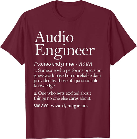 Audio Audio Definition Apparel, Audio Engineering T-Shirt - T-Shirt | Maroon