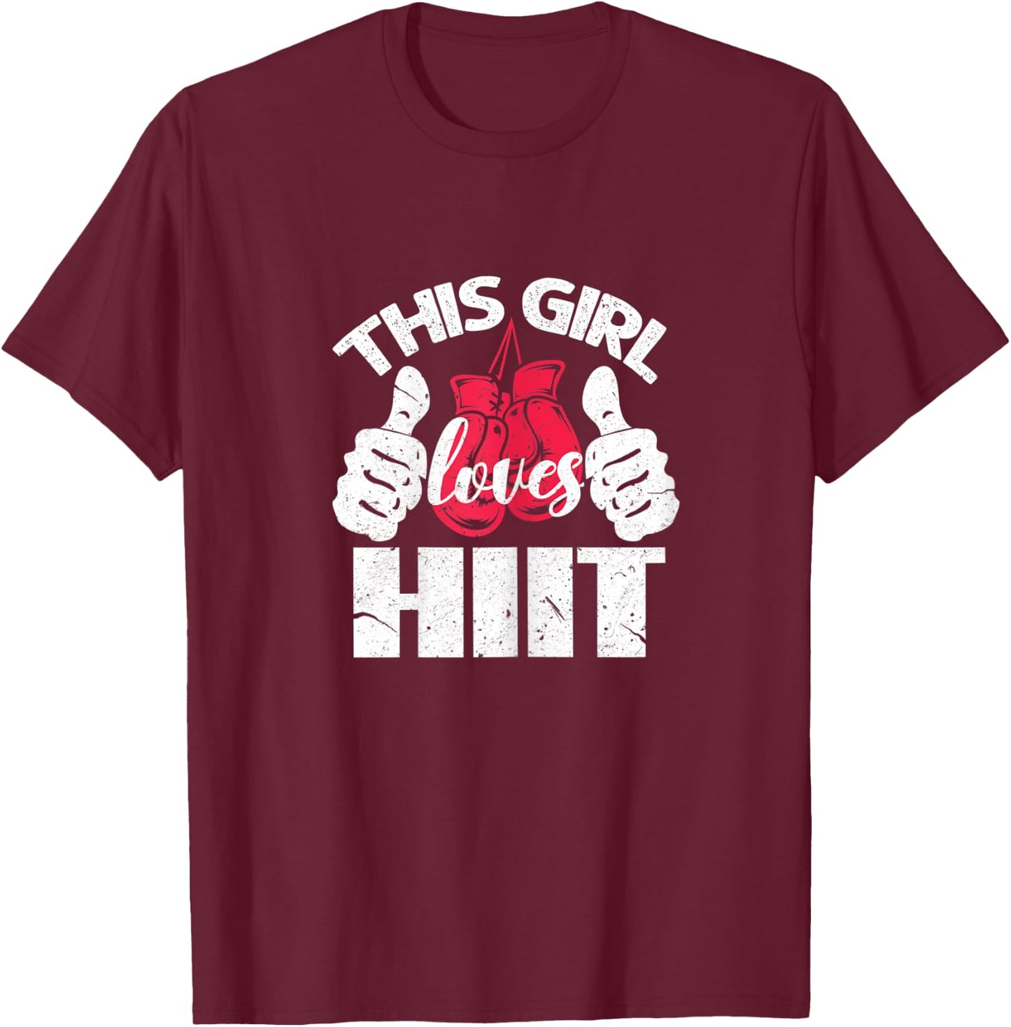 This Girl Loves HIIT Gym Fitness Sport T-Shirt - T-Shirt | Maroon
