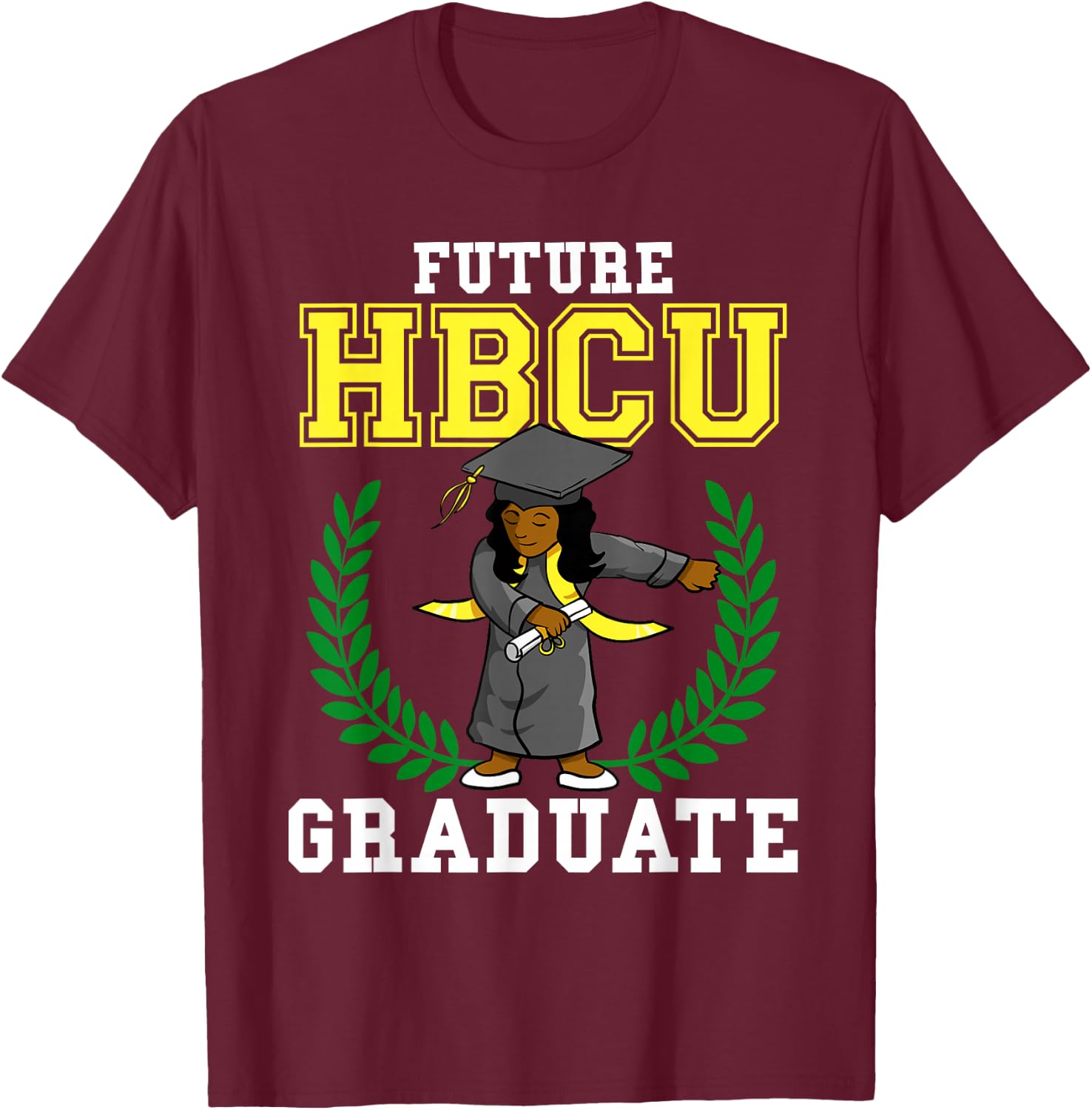 Future HBCU Graduation Shirt Black College Flossing Girl T-Shirt - T-Shirt | Maroon