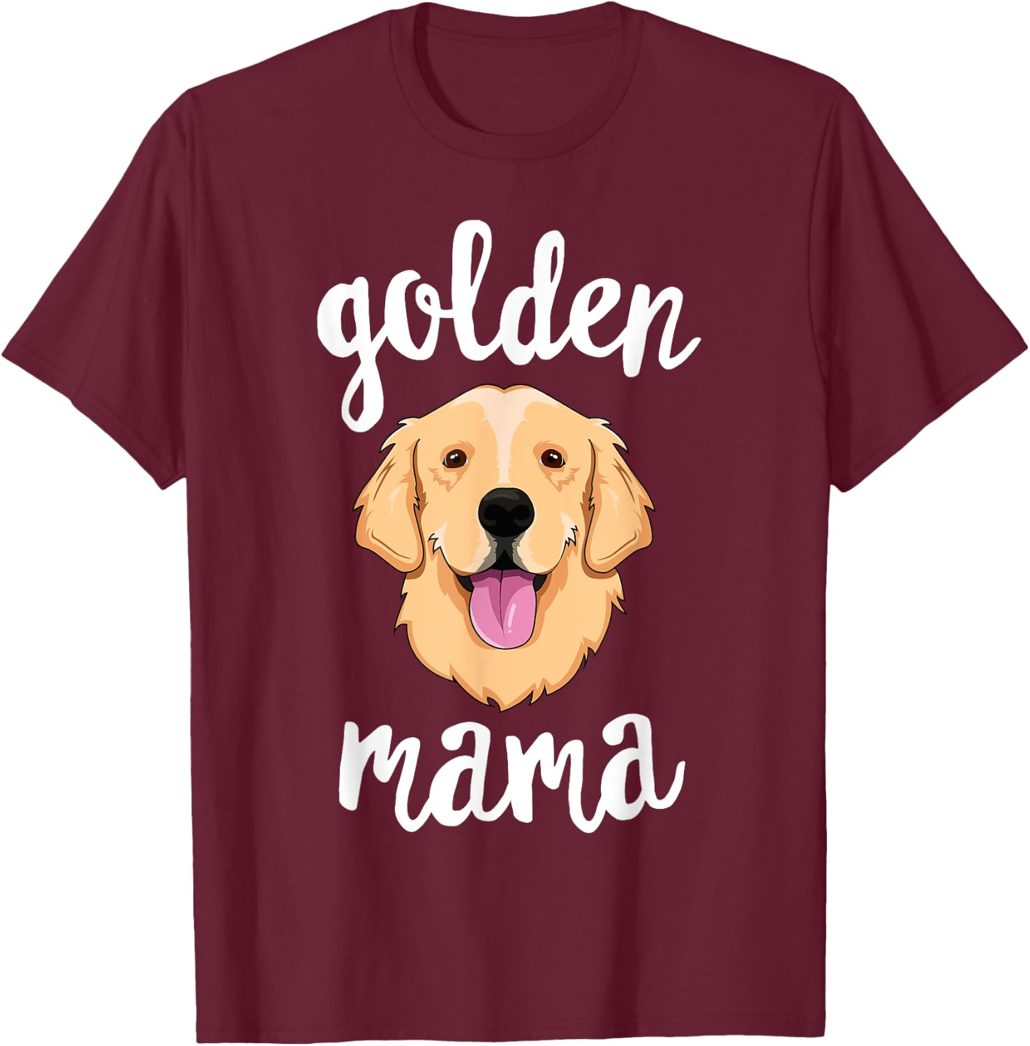 Golden Retriever Mama Mother Dog Pet Gift T-Shirt - T-Shirt | Maroon