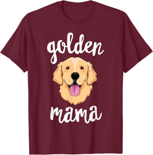 Golden Retriever Mama Mother Dog Pet Gift T-Shirt - T-Shirt | Maroon