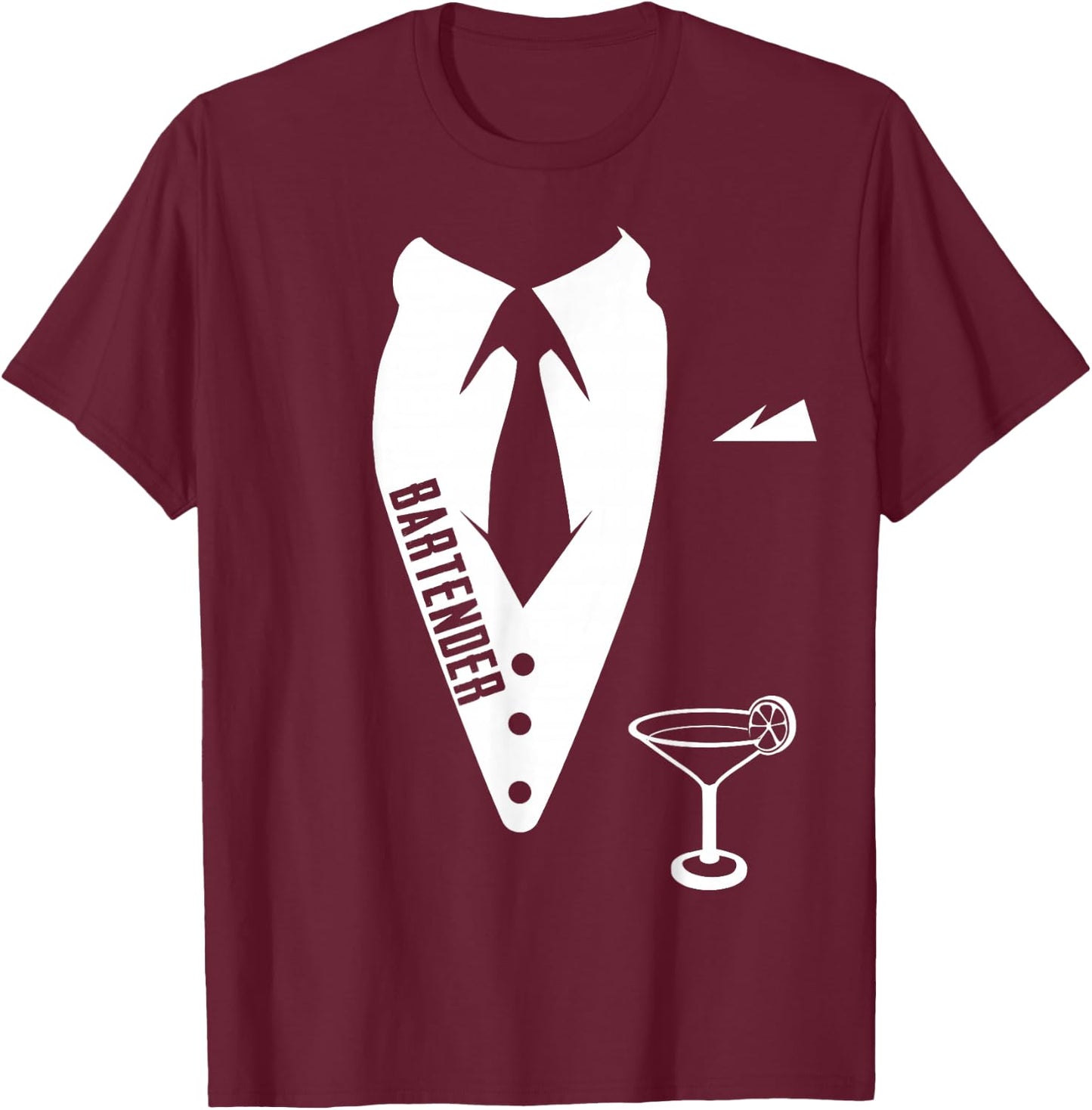 Funny Bartender Suit T-Shirt - T-Shirt | Maroon