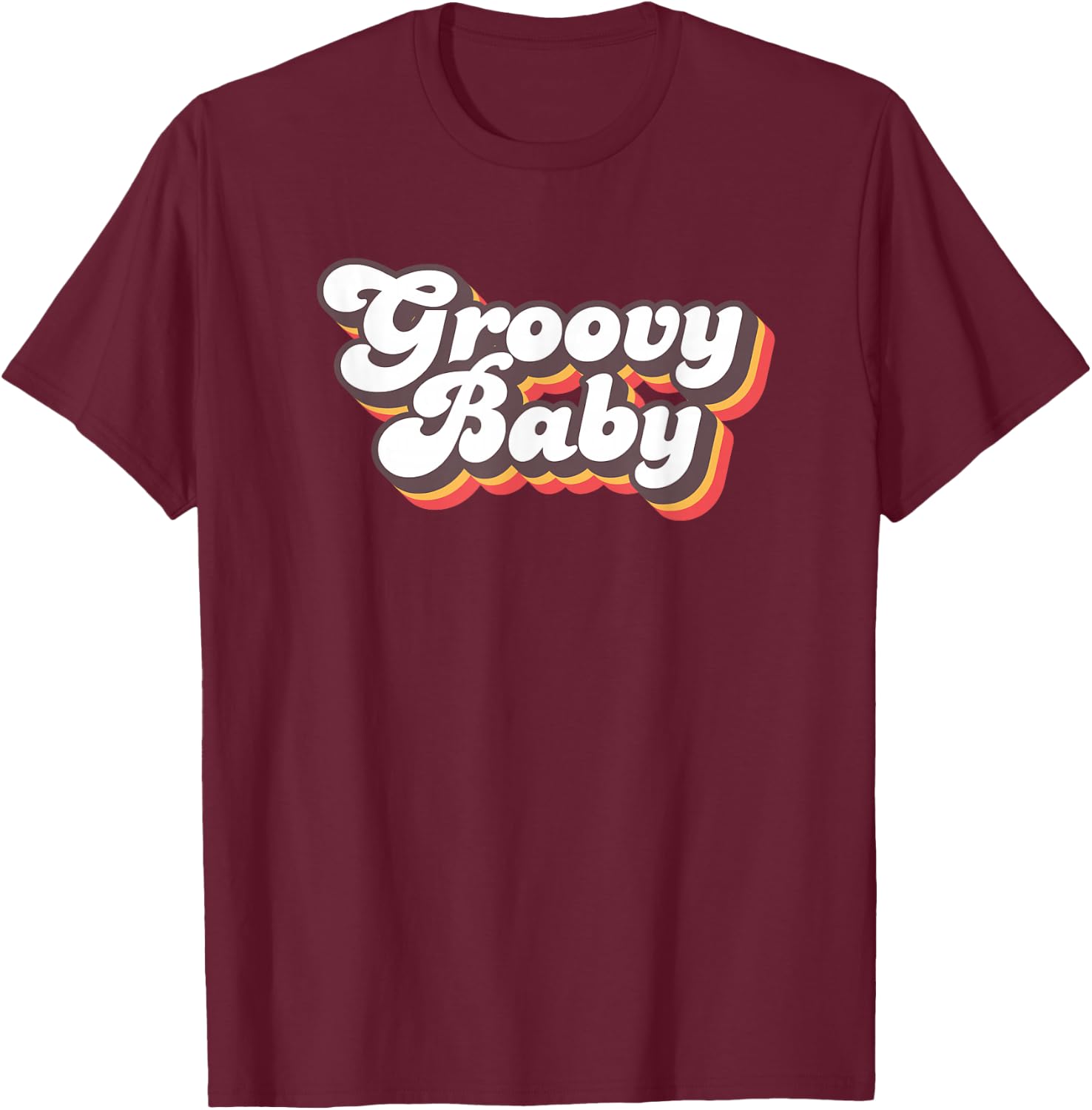 Retro Seventies Style Groovy Baby 70s Fancy Dress T-Shirt - T-Shirt | Maroon