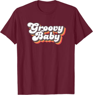 Retro Seventies Style Groovy Baby 70s Fancy Dress T-Shirt - T-Shirt | Maroon