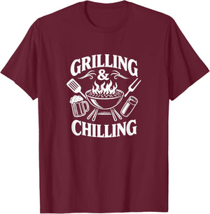 Grilling & Chilling T-Shirt - T-Shirt | Maroon