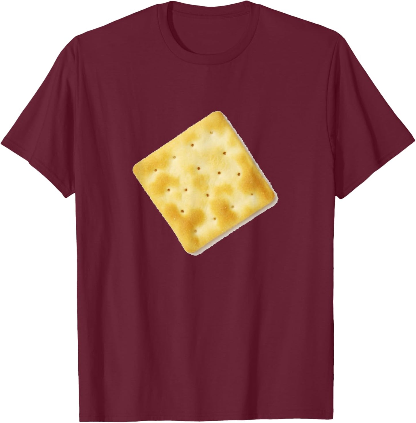 White Cracker Shirt - Funny Salty Soda Crackers T-Shirt - T-Shirt | Maroon