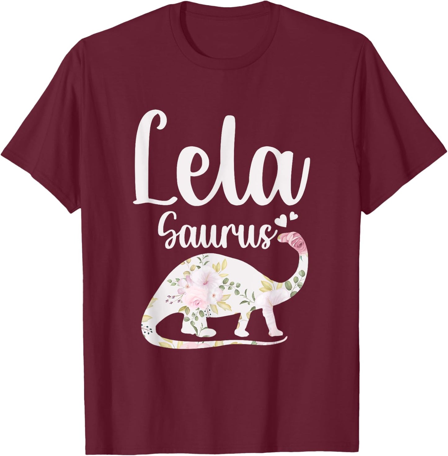 Lela Saurus Grandma Mother's Day Thanksgiving Christmas T-Shirt - T-Shirt | Maroon