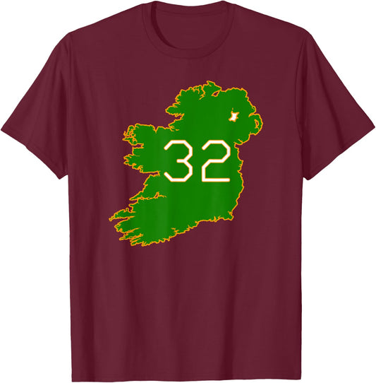 Irish Republican - Island Ireland 32 T-Shirt - T-Shirt | Maroon