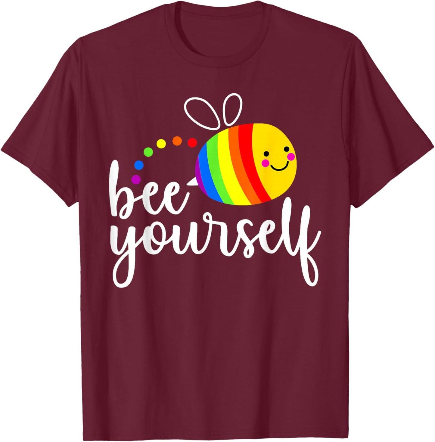 Cute Bee Yourself Pride LGBTQ Funny Beekeeper Beekeeping T-Shirt - T-Shirt | Maroon