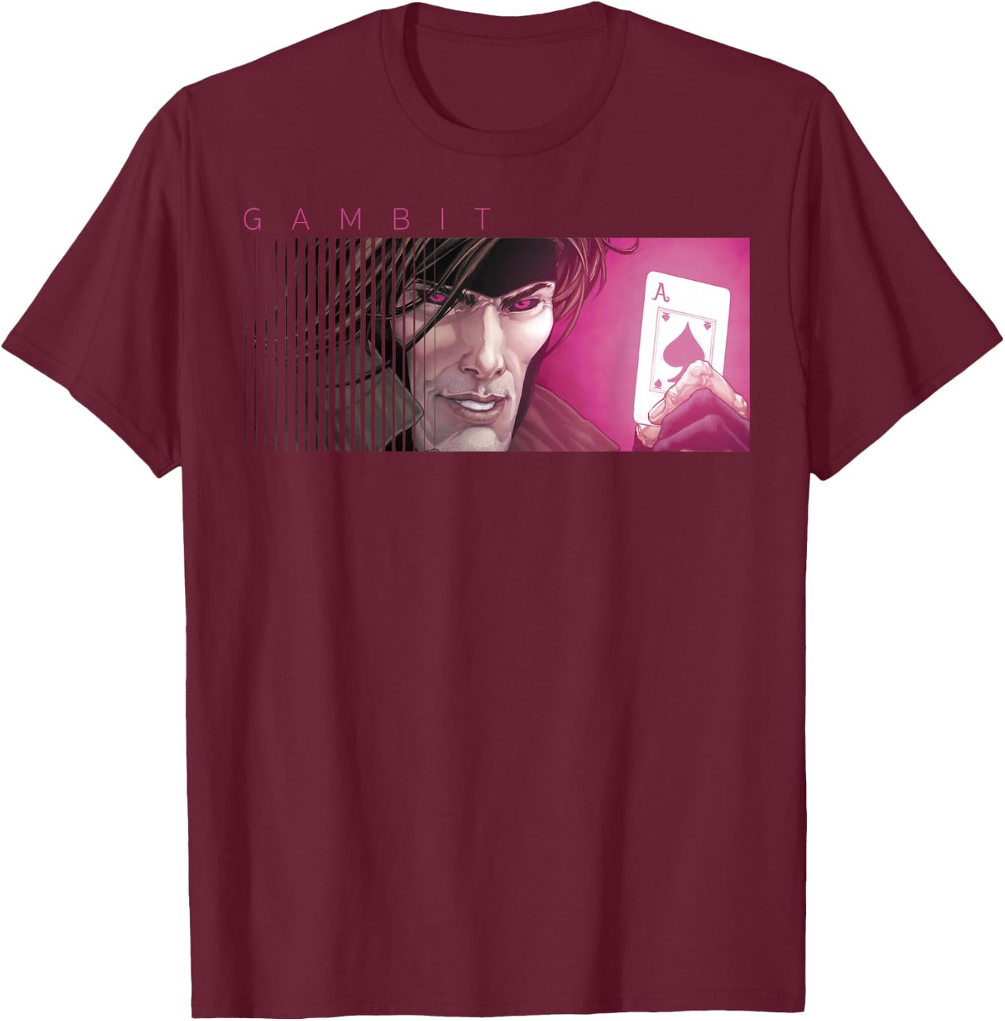 Marvel X-Men Gambit Ace of Spades Graphic T-Shirt - T-Shirt | Maroon