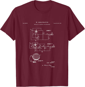 Patent Shirts Pacemaker Patent - Medical T-Shirt - T-Shirt | Maroon