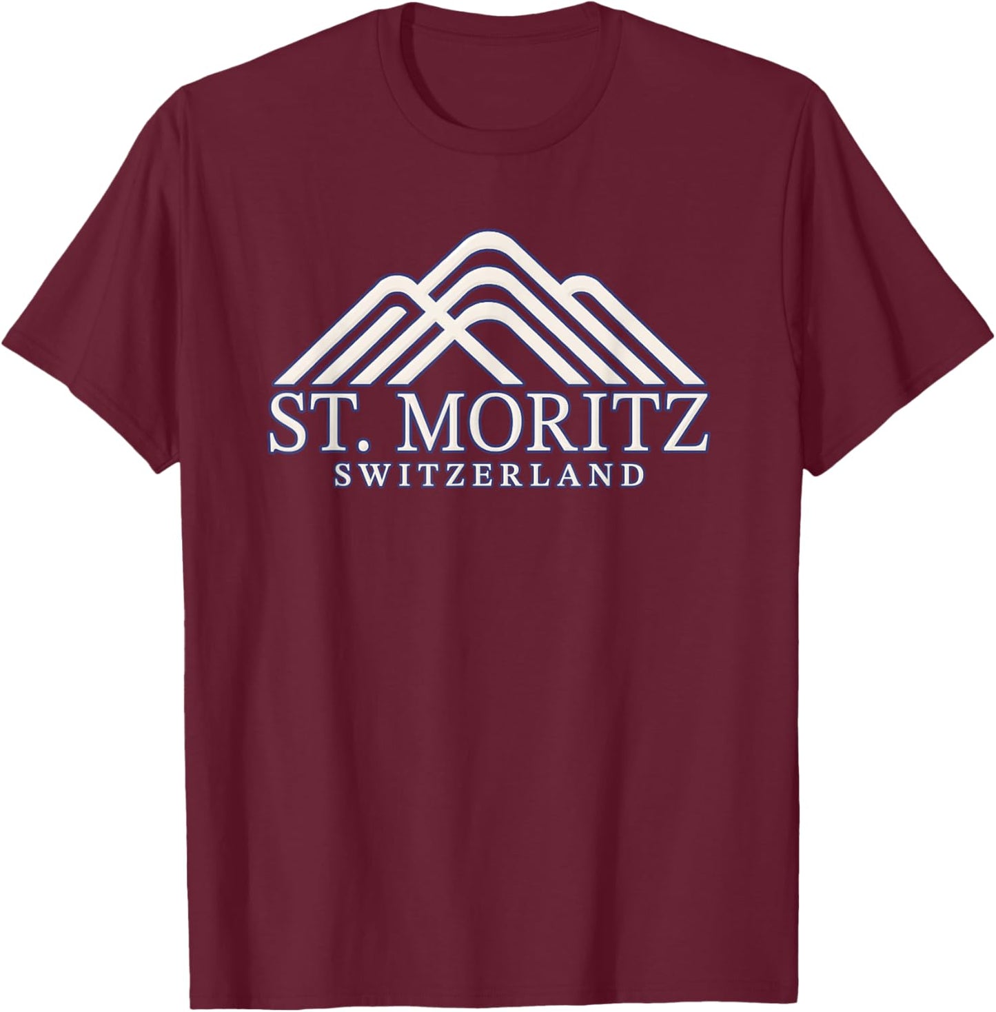 St. Moritz Switzerland Summit - Saint Moritz T-Shirt - T-Shirt | Maroon