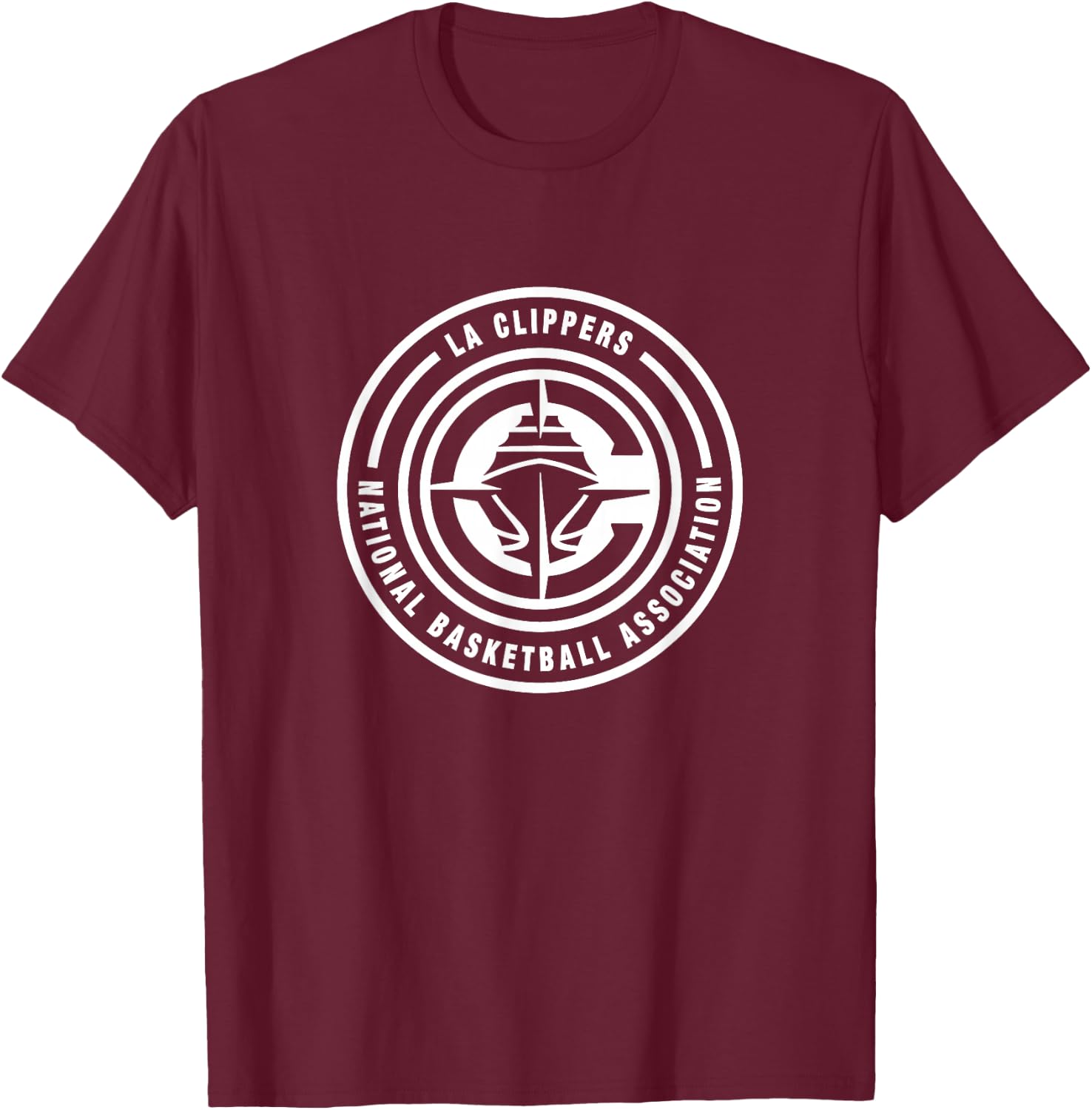 NBA - Los Angeles Clippers Circle Logo Blue T-Shirt - T-Shirt | Maroon