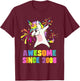 Awesome Since 2008 Unicorn 17 Years Old 17th Birthday T-Shirt - T-Shirt | Maroon